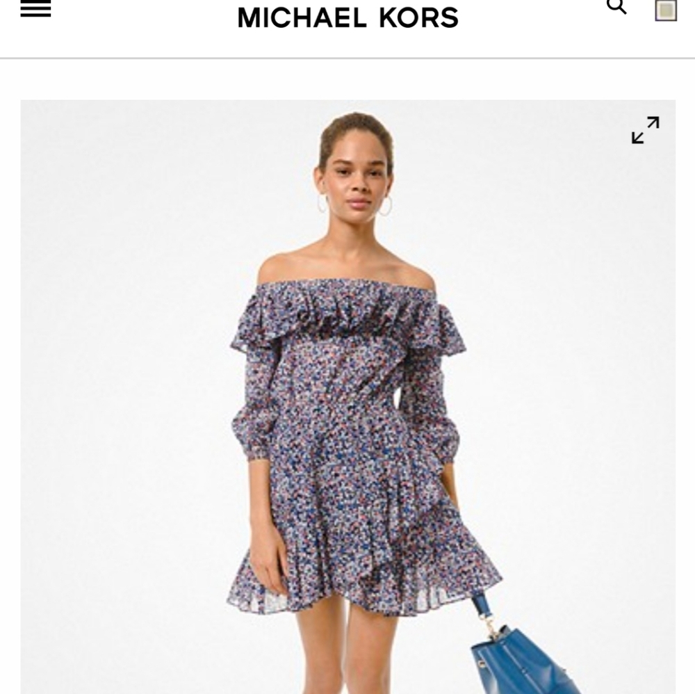 NWT Michael Kors Floral  Lawn OffTheShoulder
Dress